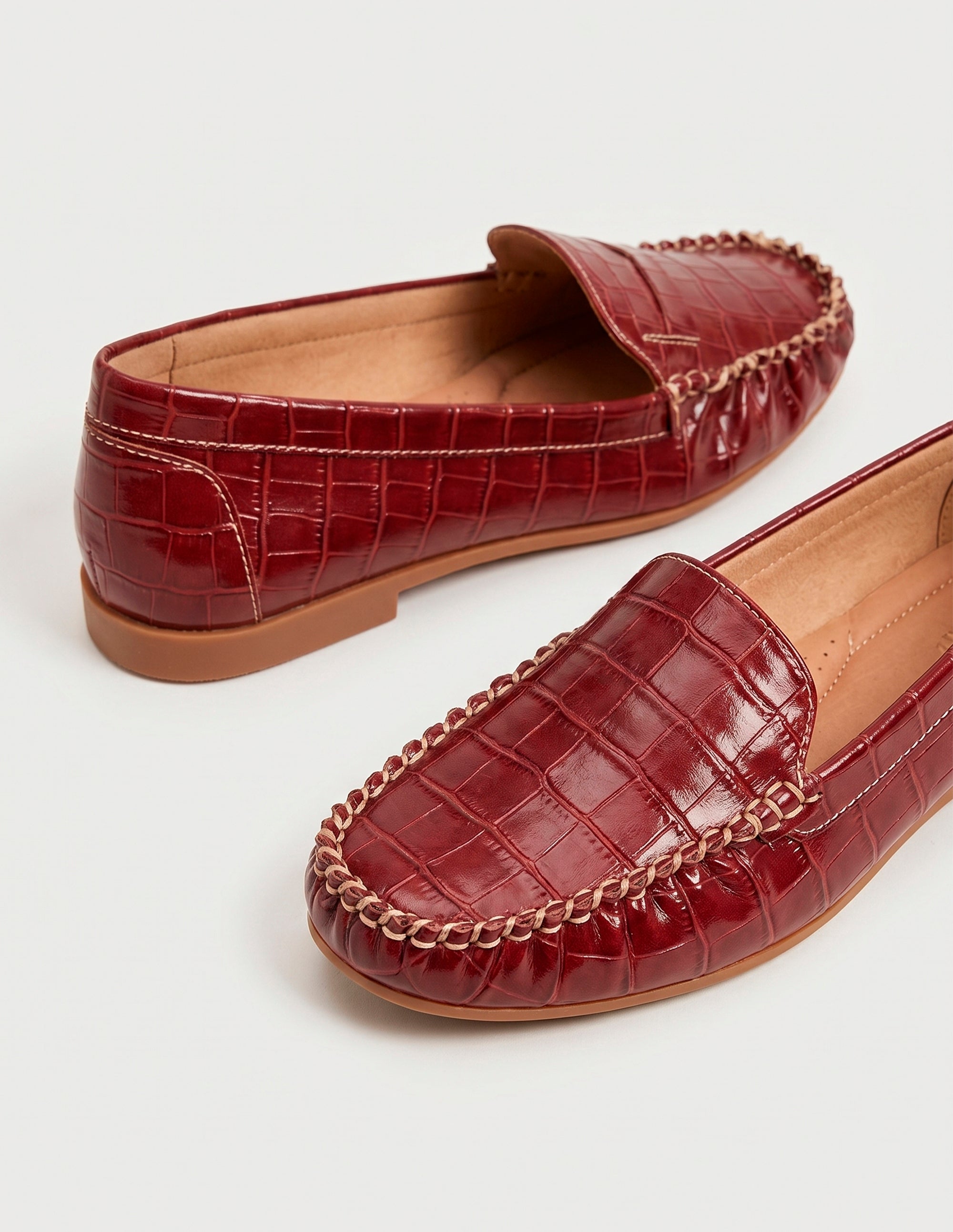 Mocassim Croco Bordô