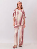 Conjunto Elisa Listras Vermelho