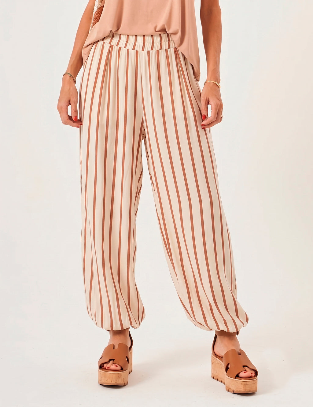 Calça Aladin Listras Marrom