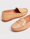 Mocassim Croco Bege