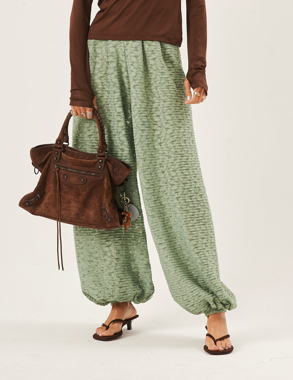 Calça Aladin Renda Verde Menta
