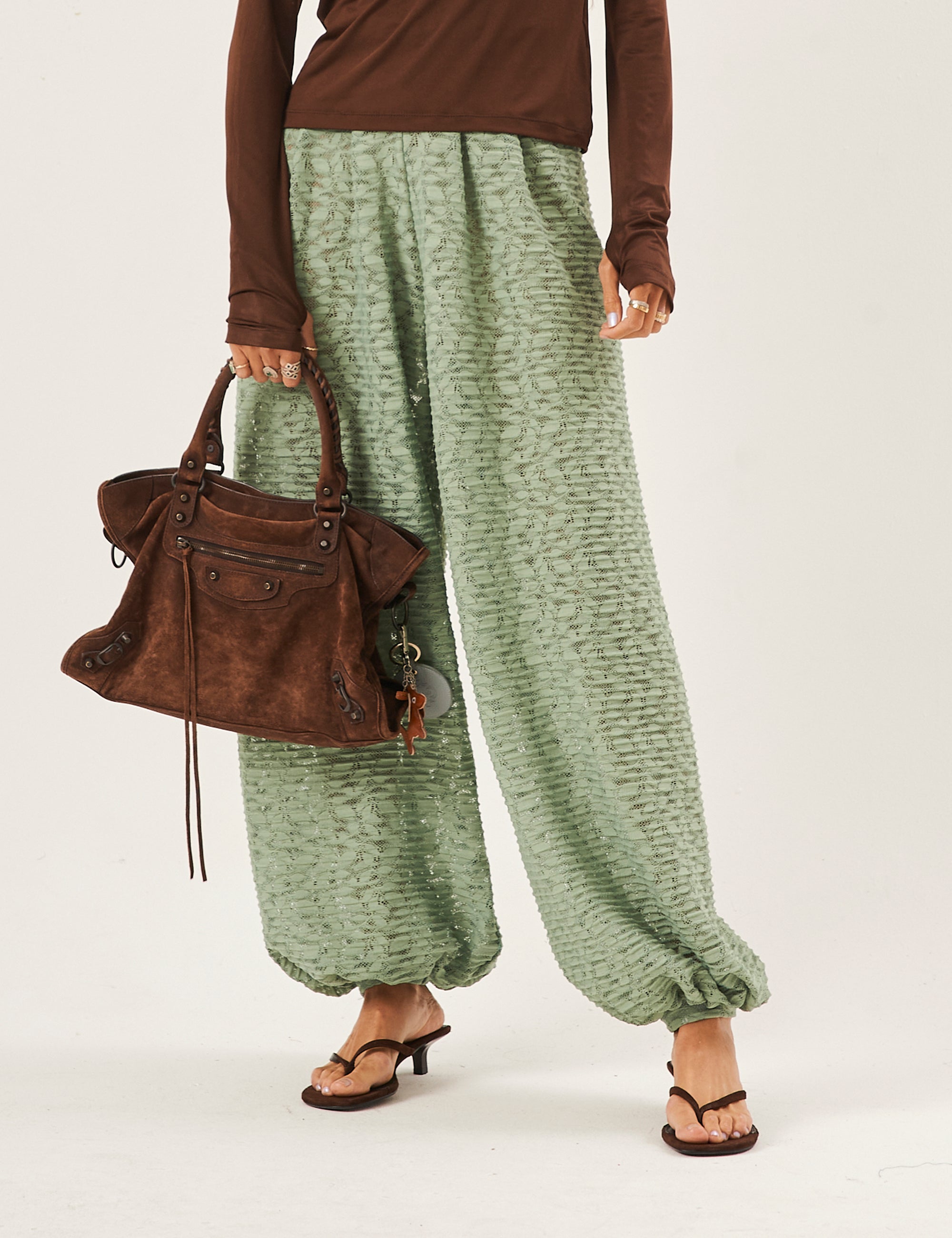 Calça Aladin Renda Verde Menta