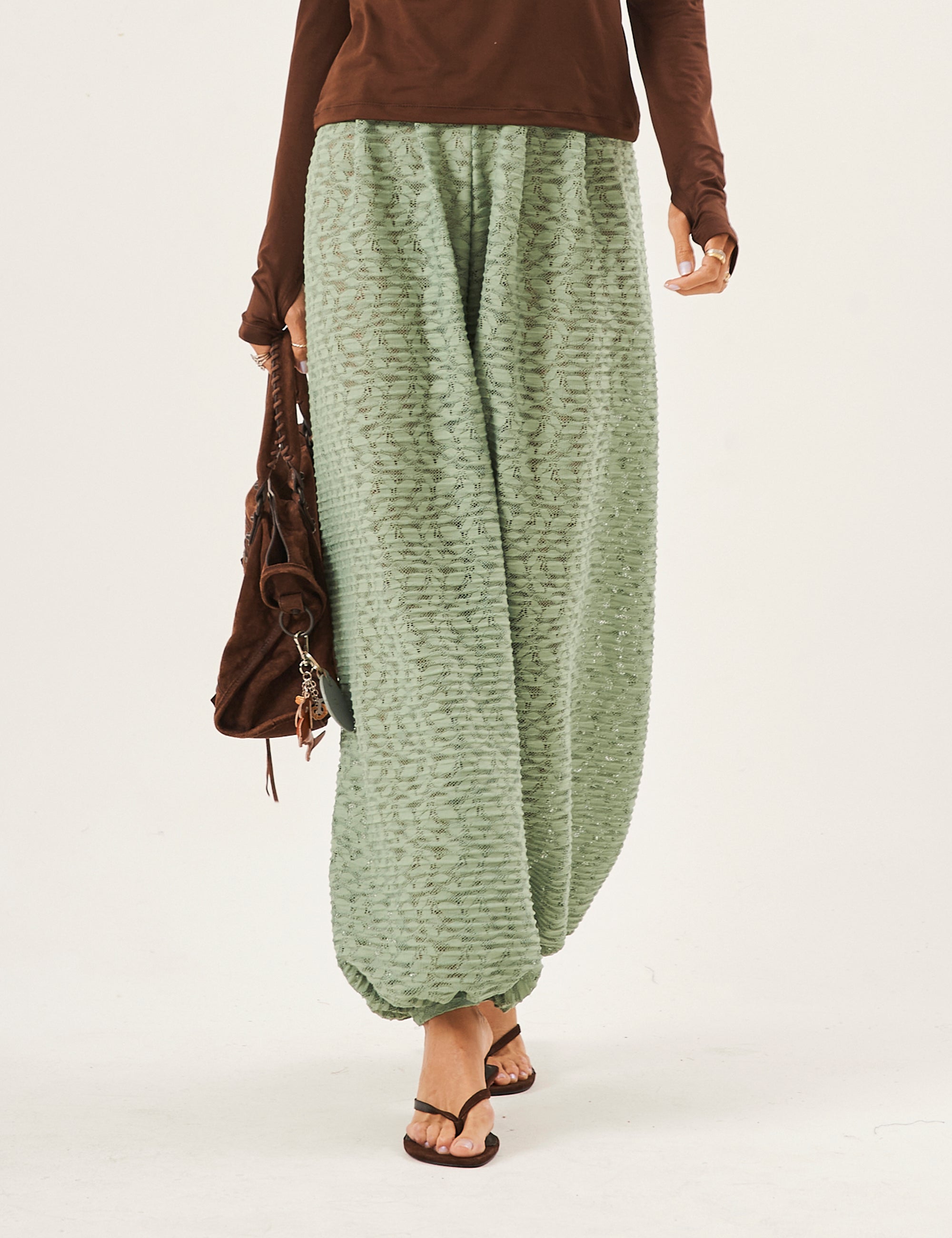 Calça Aladin Renda Verde Menta