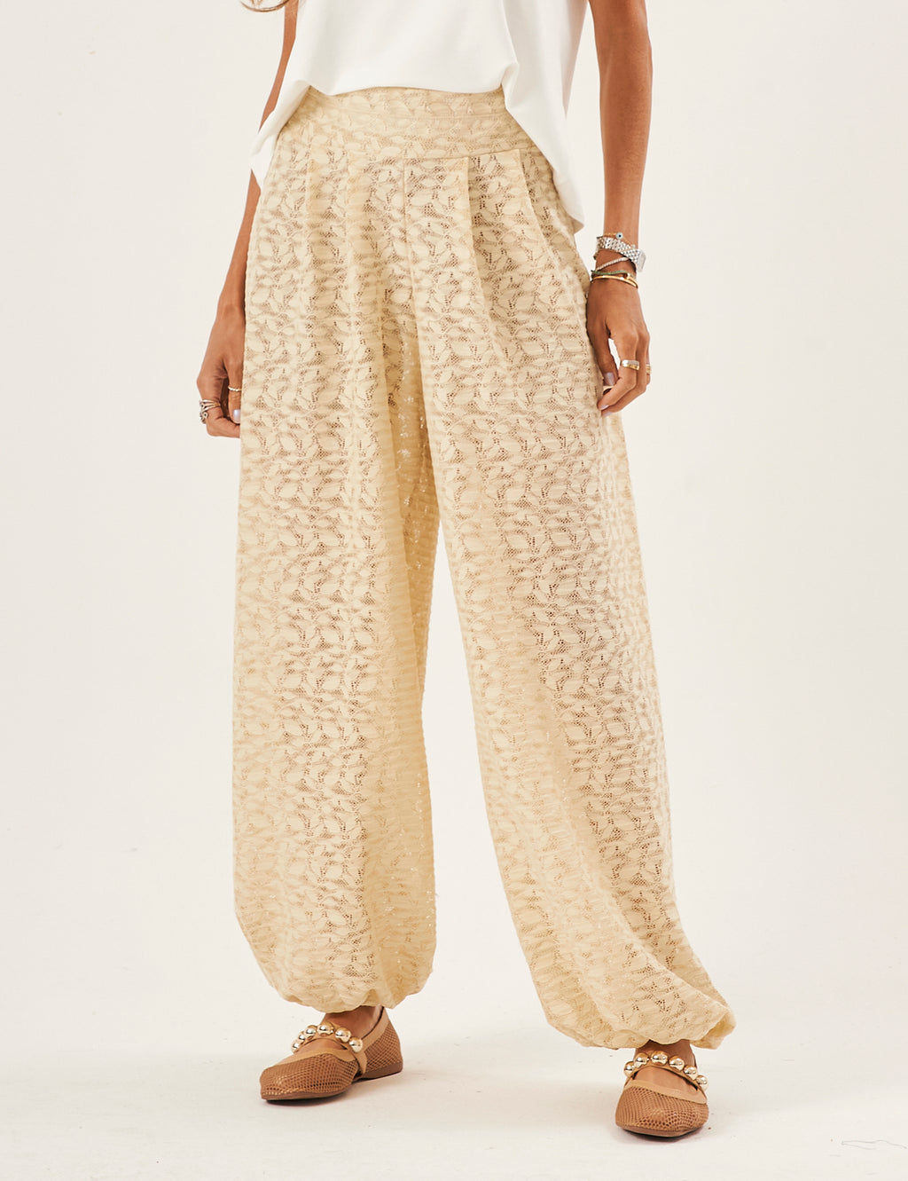 Calça Aladin Renda Off White