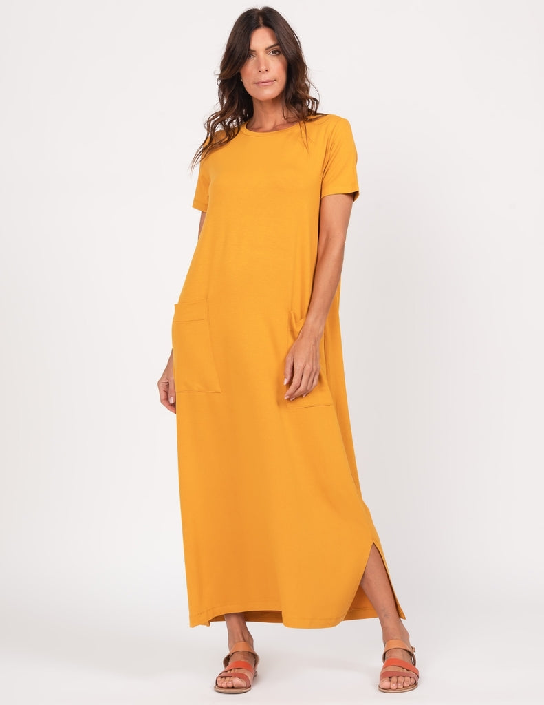 Vestido Paolla mostarda