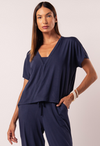 Blusa Transpassada Marinho