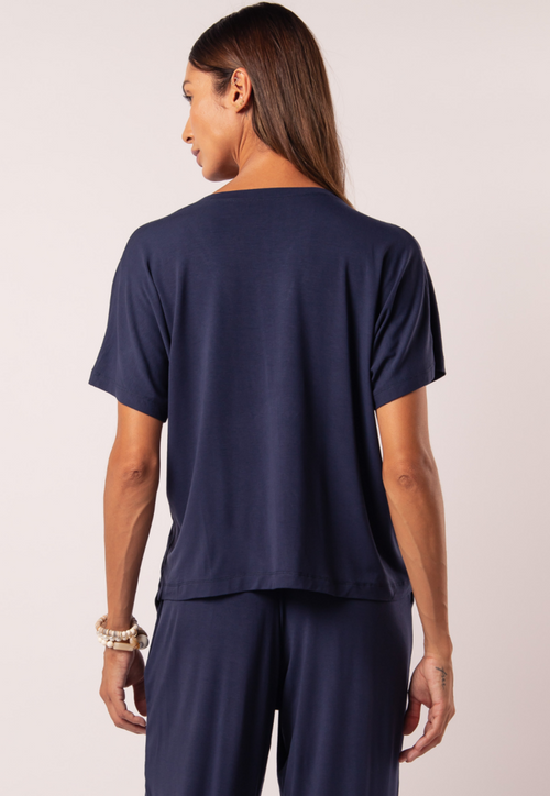 Blusa Transpassada Marinho