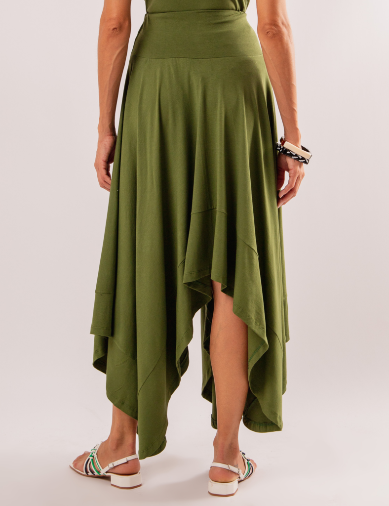 Saia Midi Eloá Verde Militar