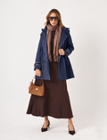 Jaqueta Trench Coat Azul Marinho