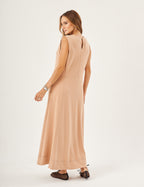 Vestido Pespontado Amelia Bege