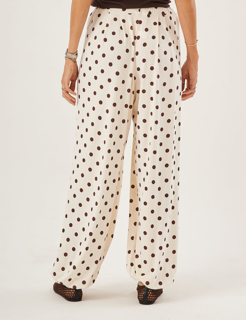 Calça Aladin Poá Off White com Capuccino