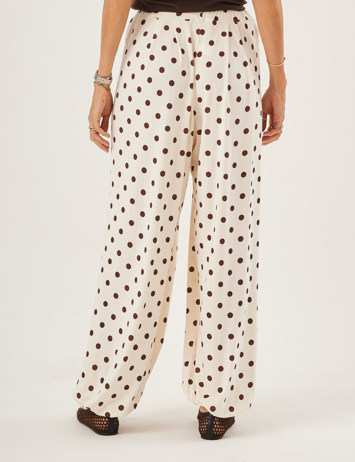 Calça Aladin Poá Off White com Capuccino