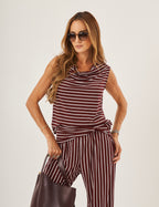 Conjunto Ella Listrado Bordô