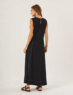 Vestido Pespontado Amelia Preto