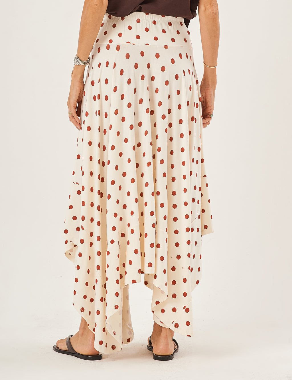 Saia Eloá Poá Off White com Telha Avermelhado