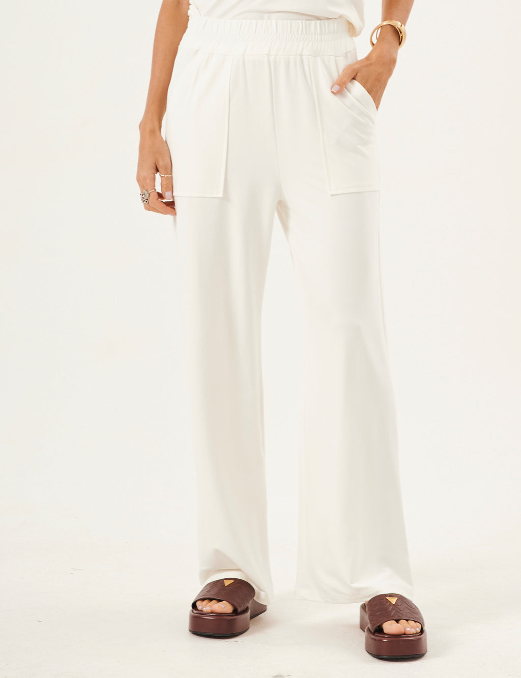 Calça Elisa Off White em Moletinho