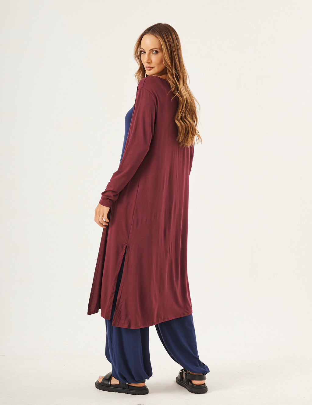 Cardigan com Fendas Sophie Malbec