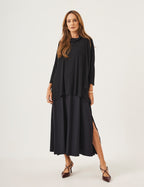 Conjunto Vestido Clara Preto e Blusa Gola Boba Preta
