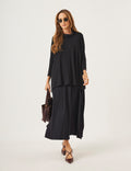 Conjunto Vestido Clara Preto e Blusa Gola Boba Preta