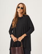 Conjunto Vestido Clara Preto e Blusa Gola Boba Preta