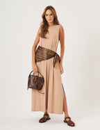 Vestido Clara Longo Bege
