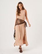 Vestido Clara Longo Bege
