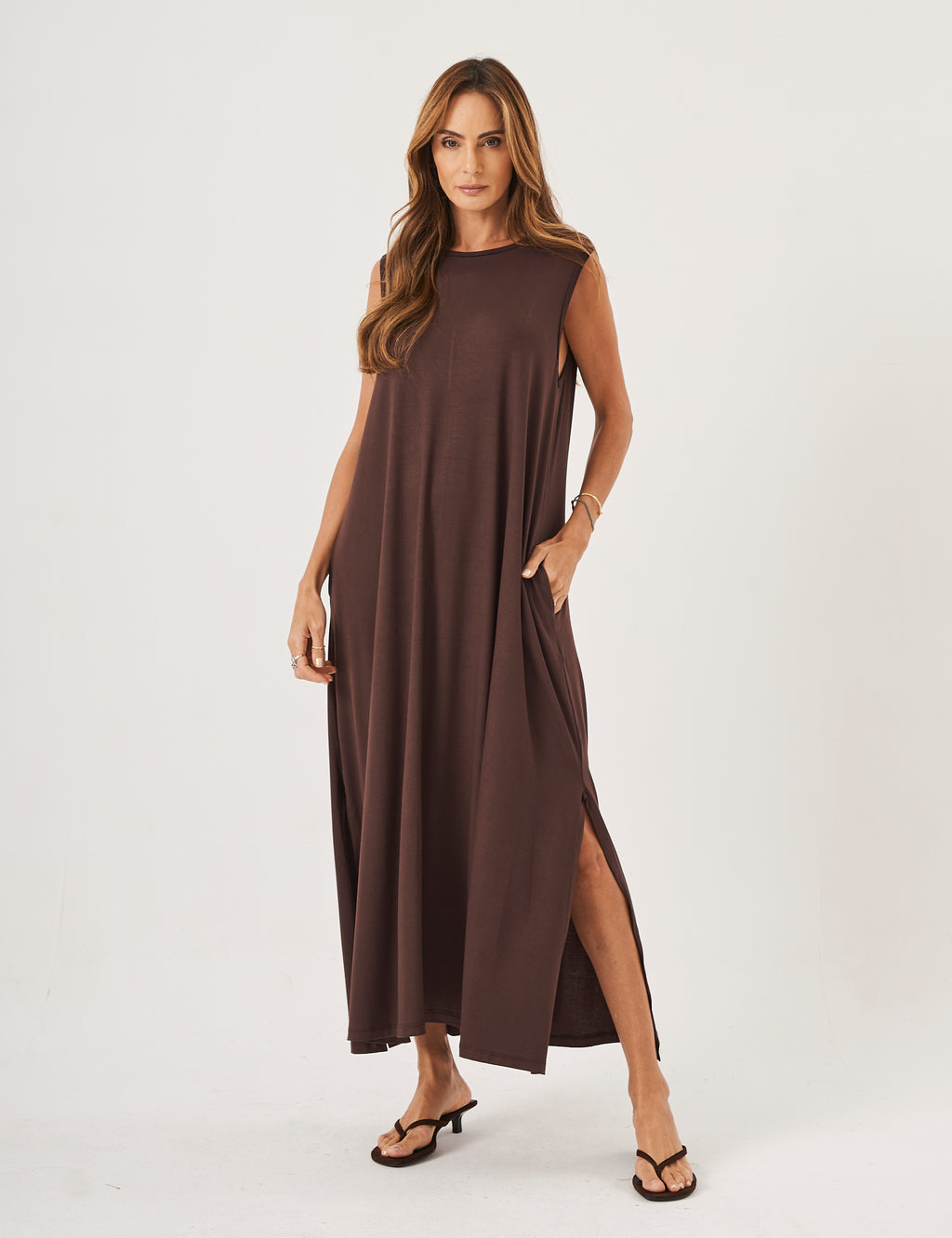 Vestido Longo Clara Marrom