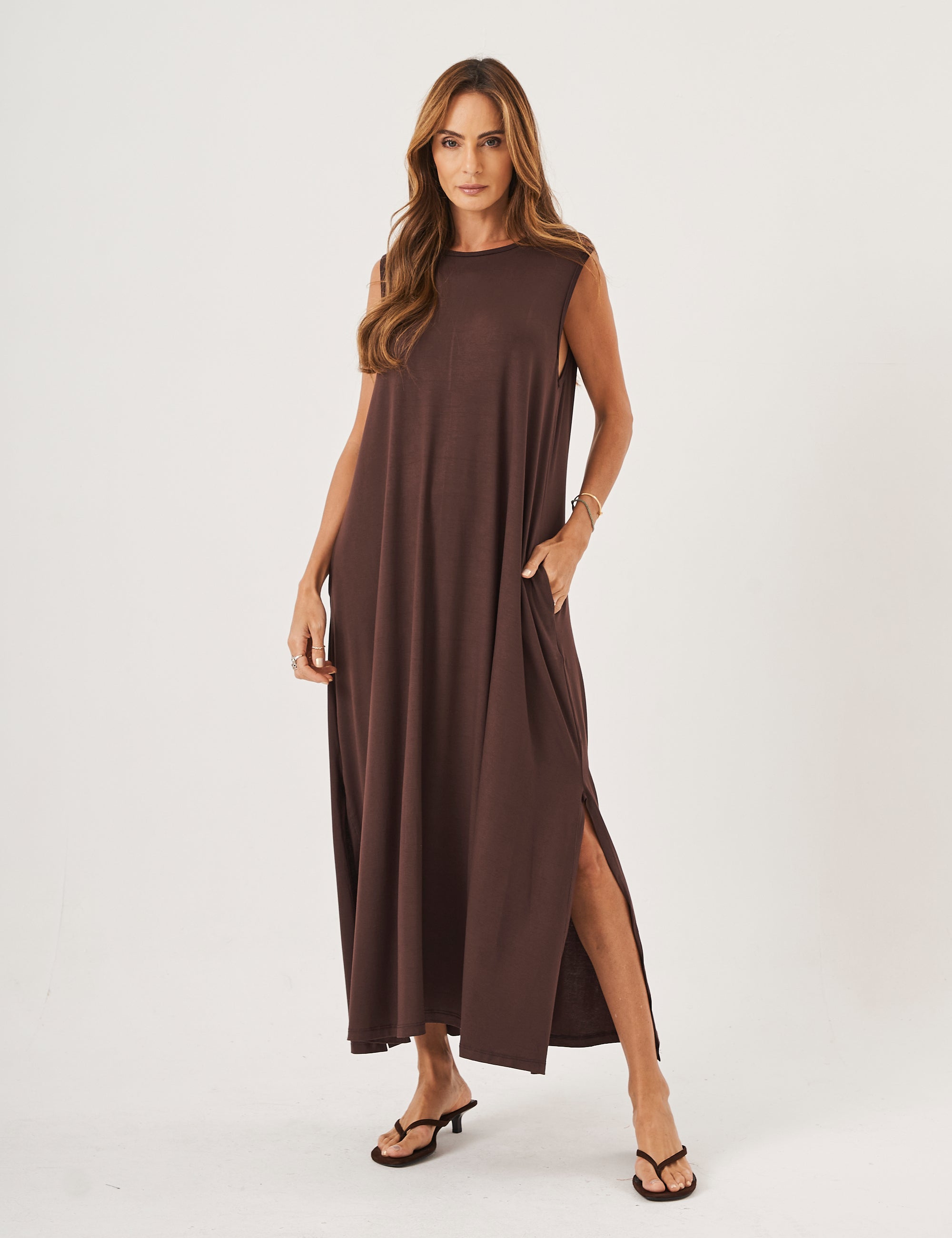Vestido Longo Clara Marrom
