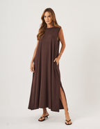 Vestido Longo Clara Marrom