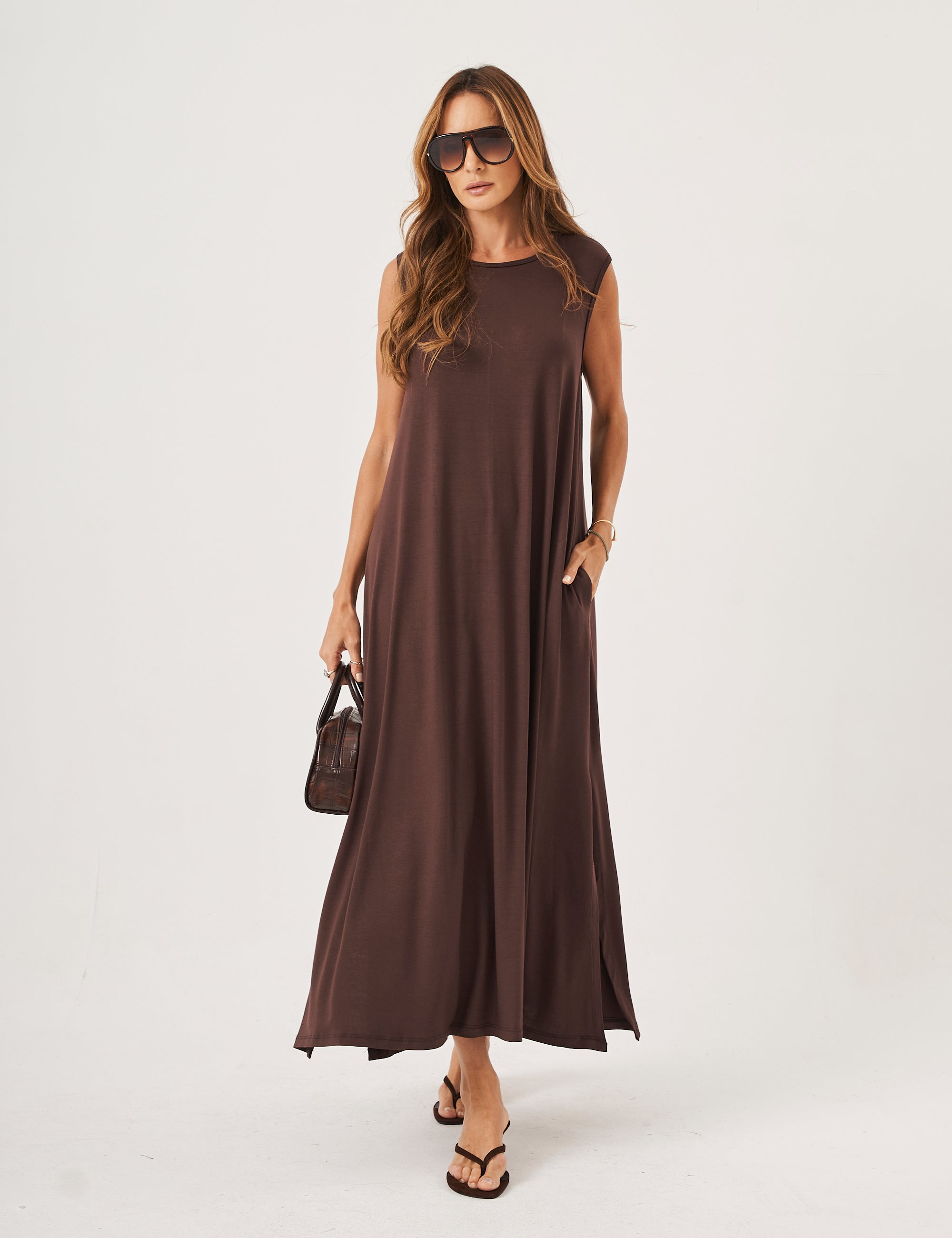 Vestido Longo Clara Marrom