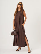 Vestido Longo Clara Marrom