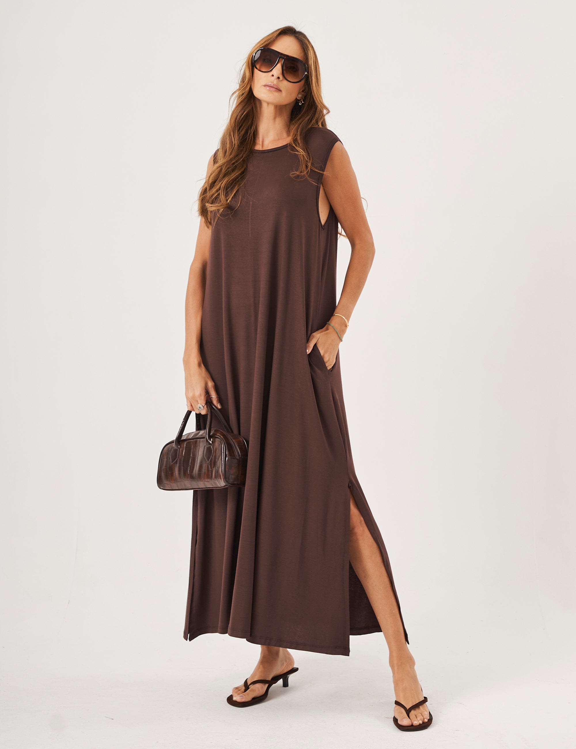 Vestido Longo Clara Marrom