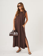 Vestido Longo Clara Marrom