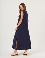 Vestido Longo Clara Azul Marinho