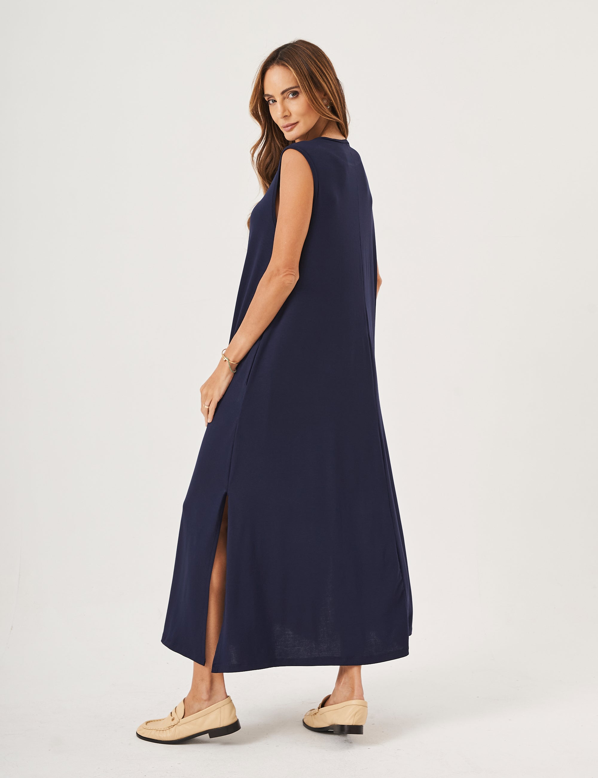 Vestido Longo Clara Azul Marinho