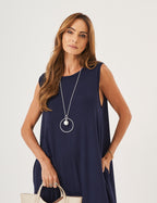 Vestido Longo Clara Azul Marinho