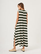 Vestido Clara Listrado Verde Militar