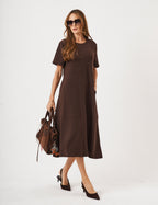 Vestido Olivia Linhas Marrom