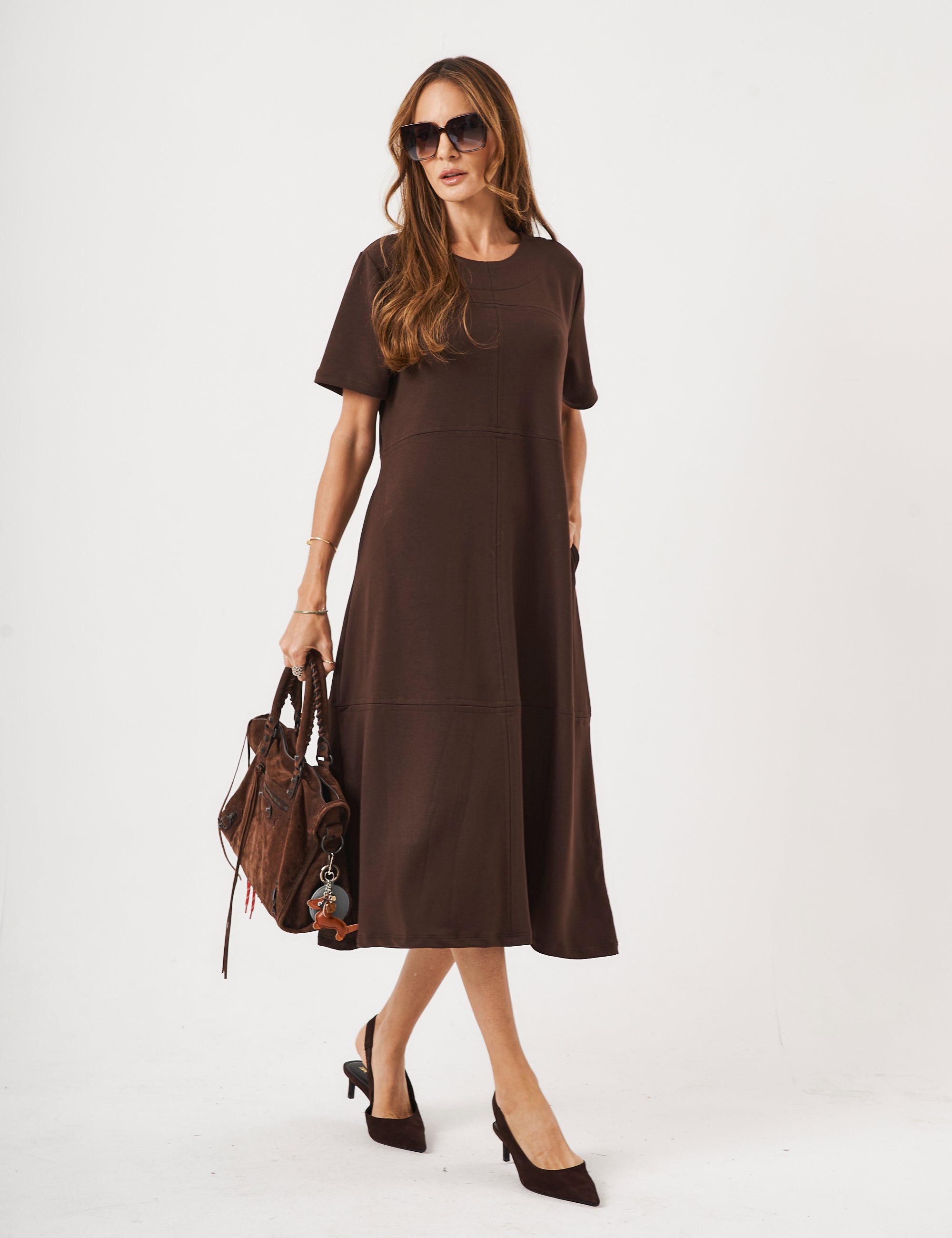 Vestido Olivia Linhas Marrom