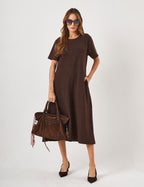 Vestido Olivia Linhas Marrom