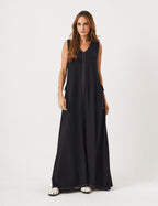 Vestido Pespontado Anastasia Preto