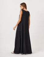 Vestido Pespontado Anastasia Preto