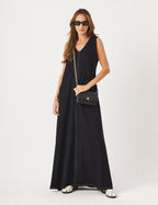 Vestido Pespontado Anastasia Preto