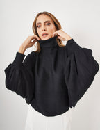 Poncho Tricot Preto