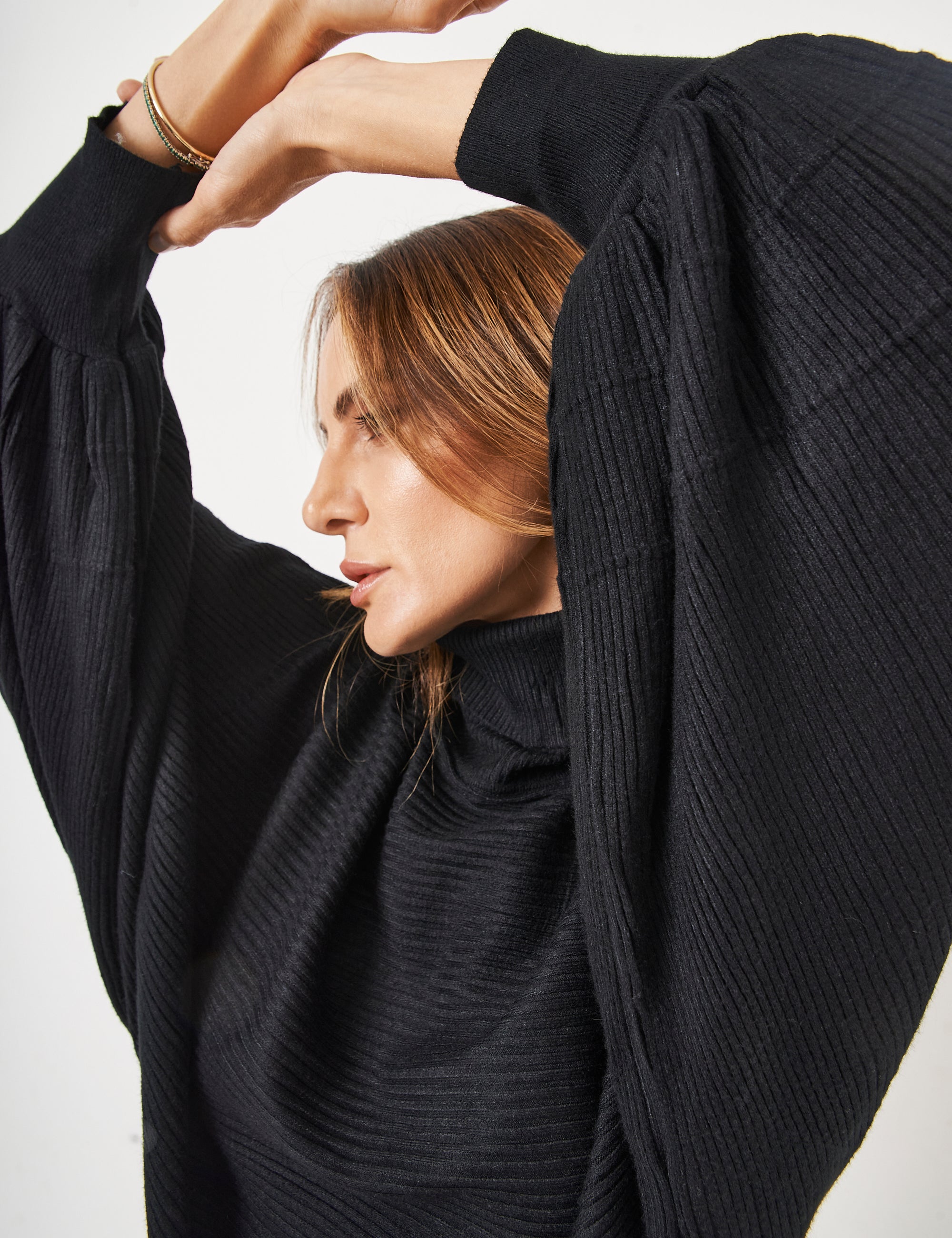 Poncho Tricot Preto