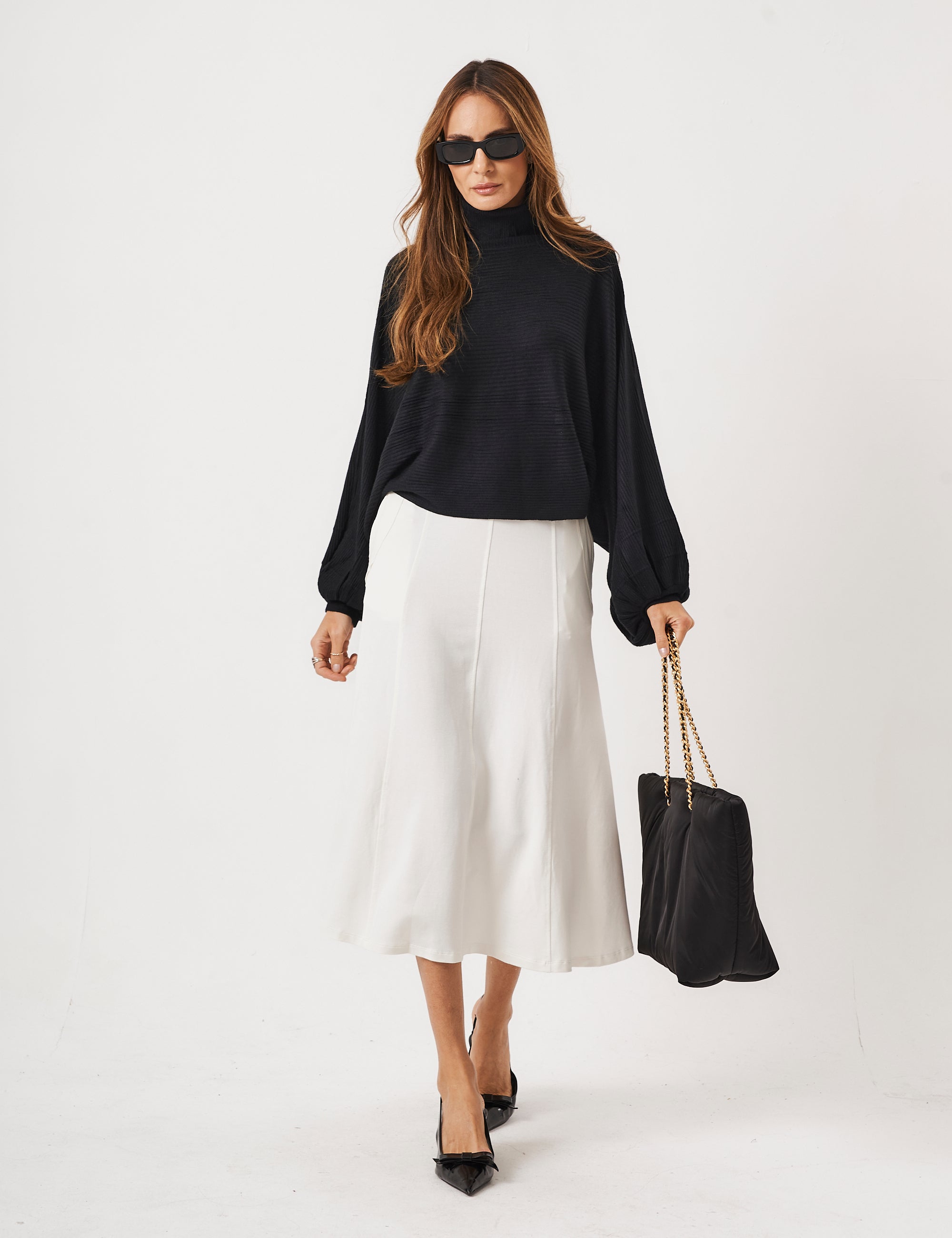Poncho Tricot Preto