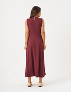 Vestido Pespontado Amelia Malbec