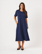Vestido Olivia Linhas Azul Marinho