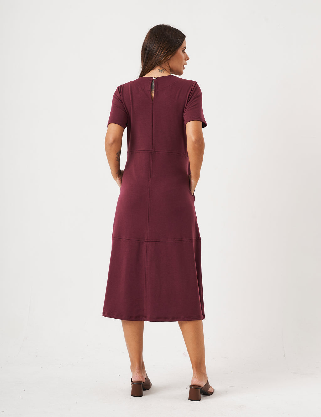 Vestido Linhas Olivia Malbec