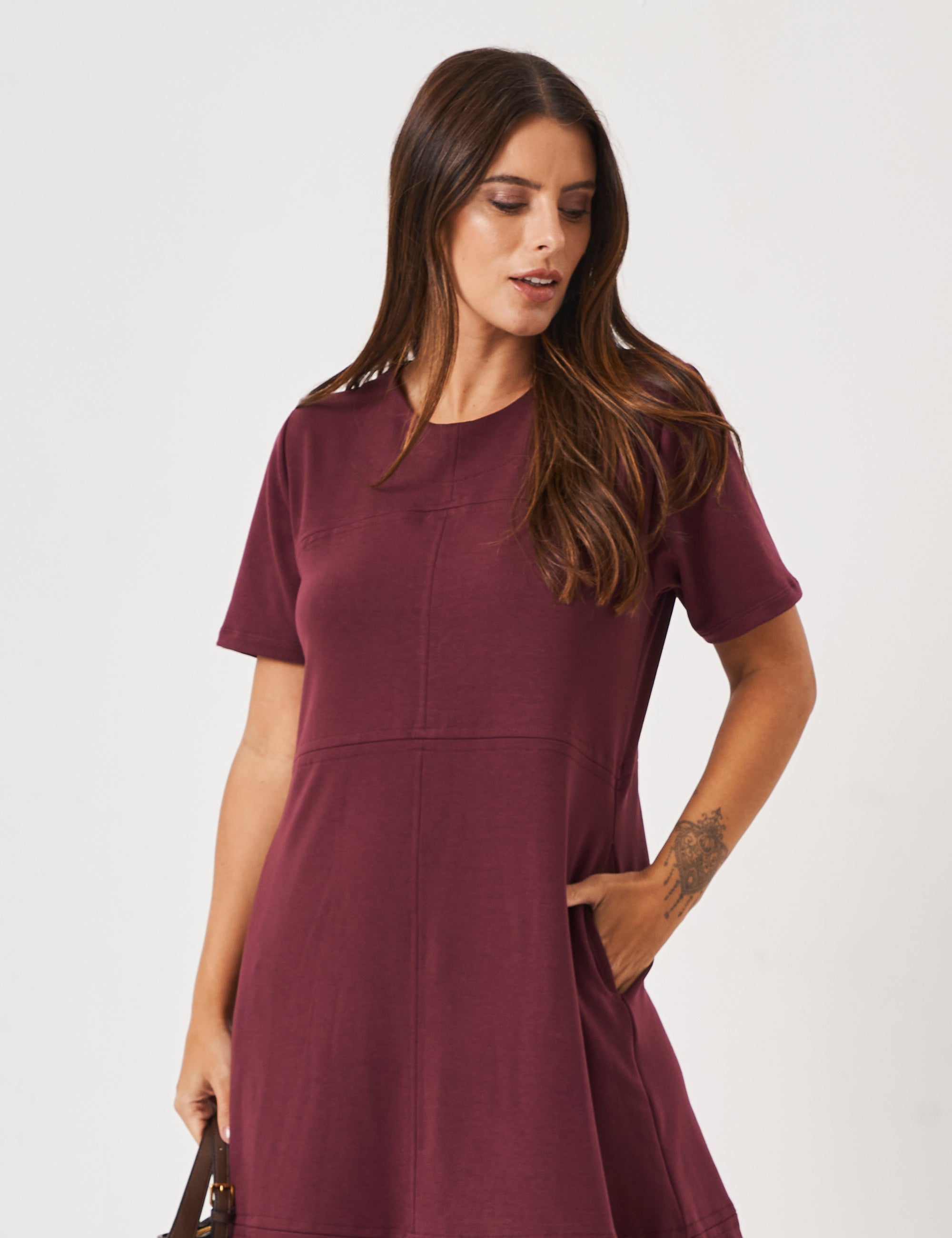 Vestido Linhas Olivia Malbec